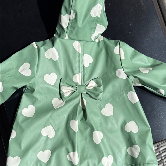 Little Me Green Heart Patterned Hooded Jacket - Picture 4 of 5